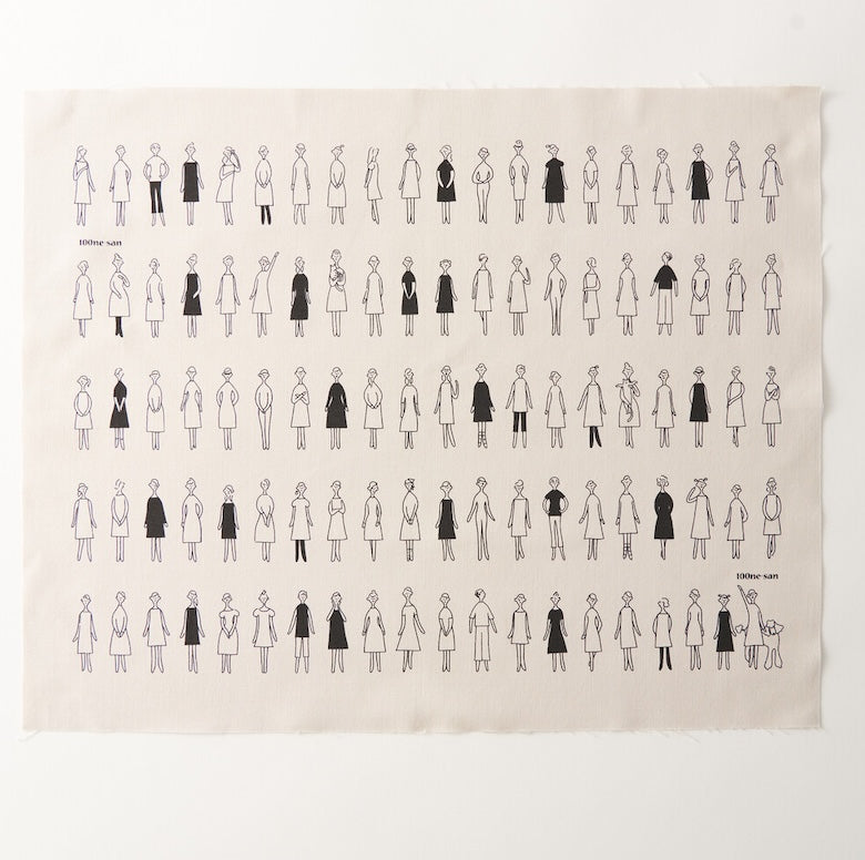 100 LADIES WITH GENTS embroidery fabric