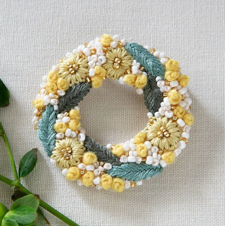 k.omono hanabatake brooch 刺繍キット
