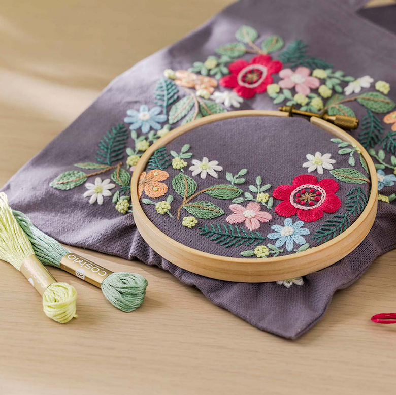 COSMO "Midnight Forest Party" mini tote embroidery kit