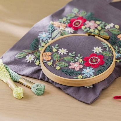 COSMO "Midnight Forest Party" mini tote embroidery kit