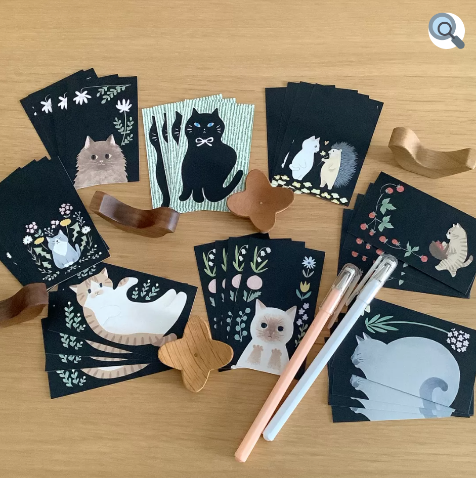 絵本の中のネコ Black Card ＜ねこ＞　