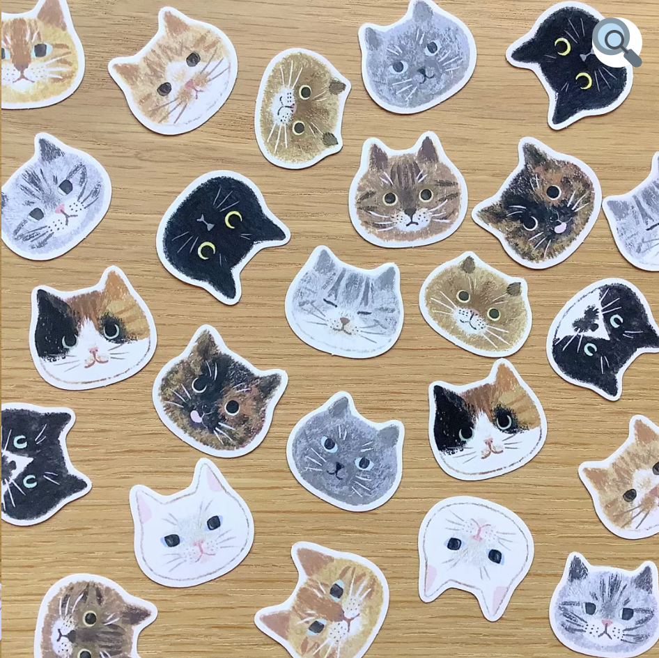 猫のお顔シール