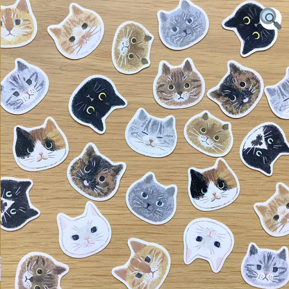猫のお顔シール