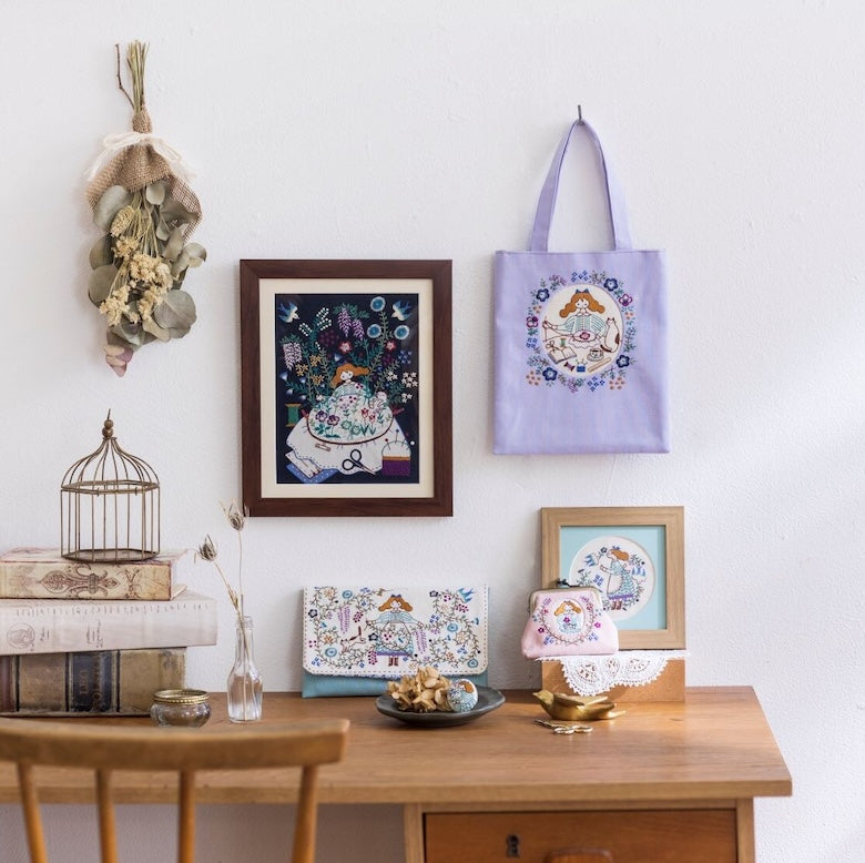 COSMO "The Story of Flowers and Me" framed embroidery kit